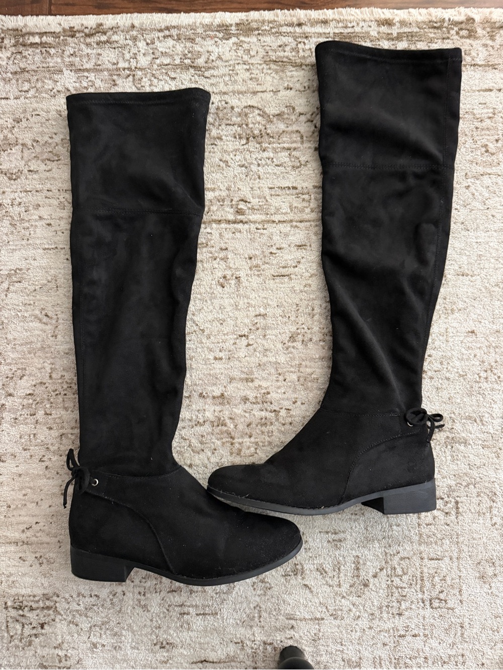 Journee Collection Black Over-the-Knee Suede Boots
